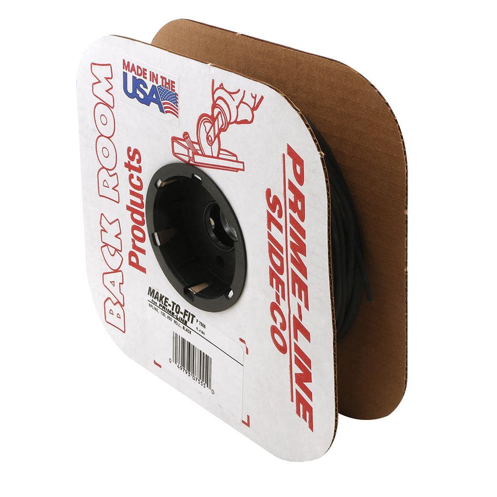 PrimeLine 0.130 in. x 250 ft. Roll Black Screen Retainer Spline P 7555
