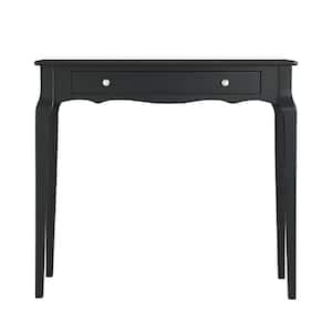 36 in. Vulcan Black 1-Drawer Rectangle Wood Accent Console Sofa Table