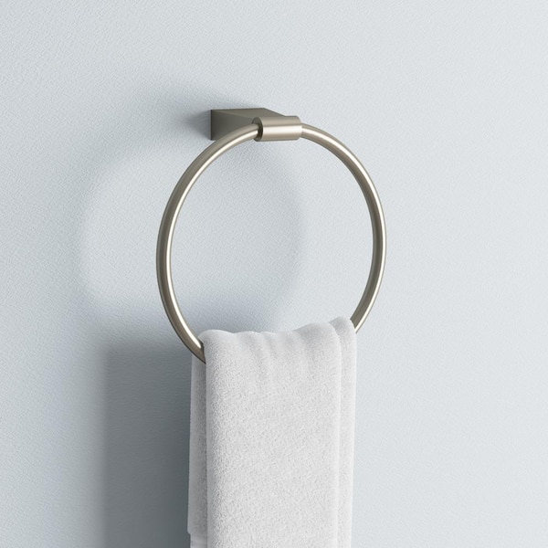 Bleu Towel Ring in Satin Nickel