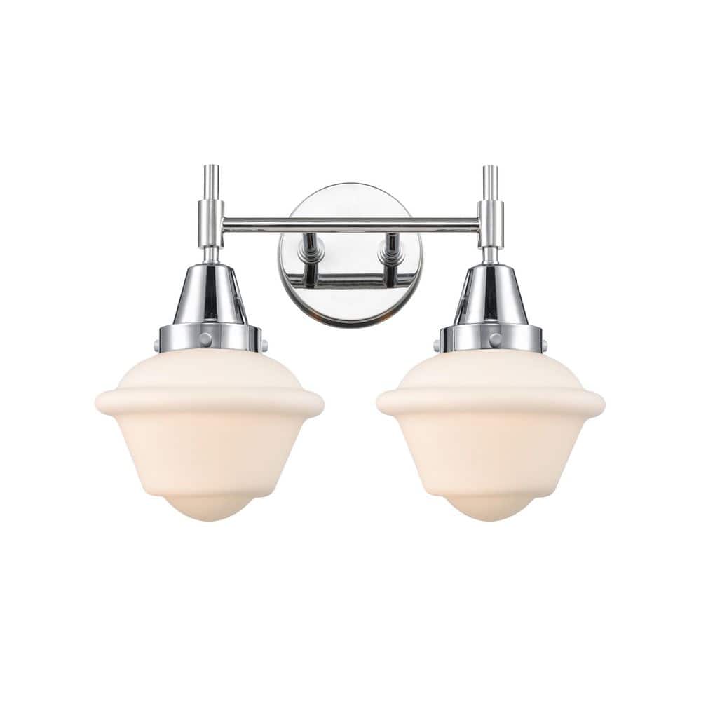 Oxford 16.5 in. 2-Light Polished Chrome Vanity Light with Glass Shade price history on PriceWatchPro