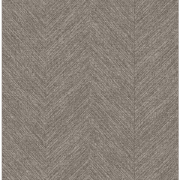 A-Street Prints Kallam Brown Chevron Non-Pasted Wallpaper Sample