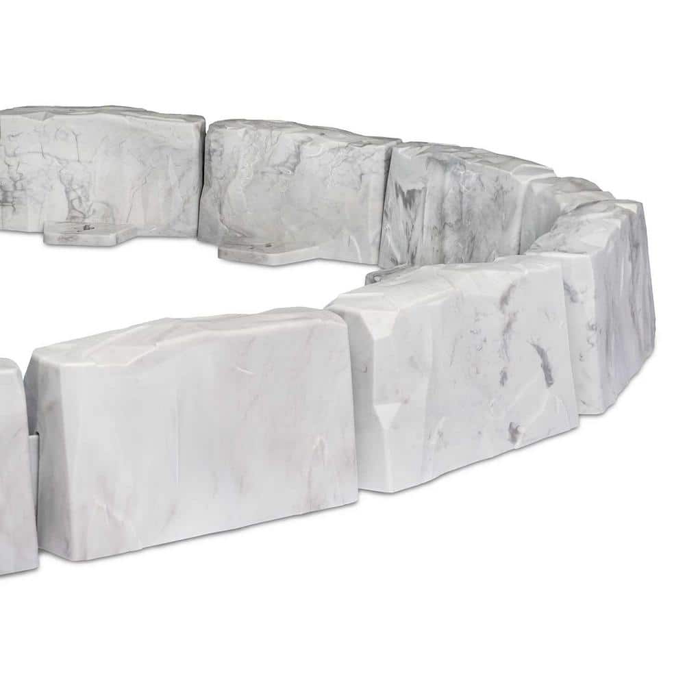 Light Gray Faux Stone Plastic No-Dig Landscape Edging Kit, 90 ft.