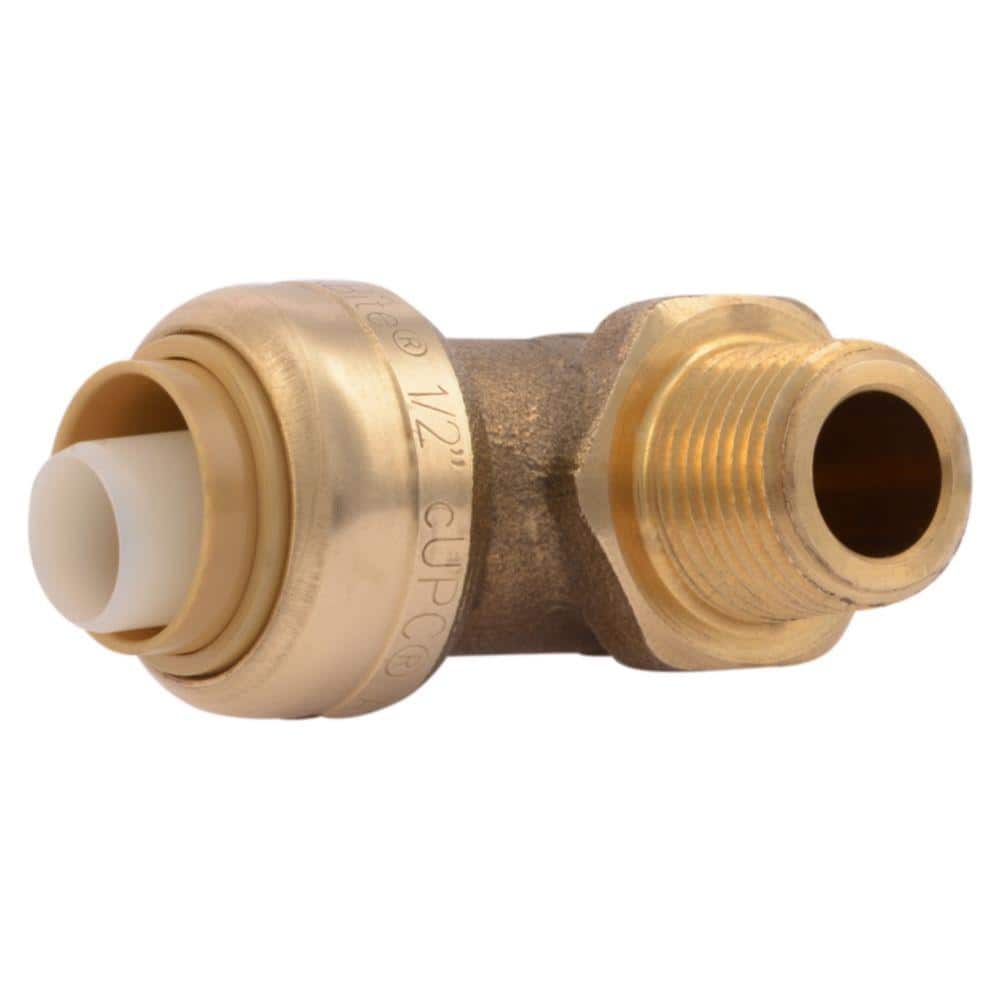 1 PIECE 3/8" PUSH FIT X 3/4" GHT DISHWASHER ELBOW LEAD FREE BRASS 