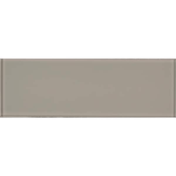 MSI Pebble 3 in. x 9 in. x 8 mm Glossy Glass Gray Subway Tile (0.19 sq. ft.)