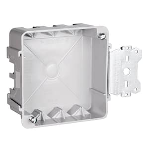 Pass & Seymour Slater New Work 4 in. Square 21 Cu. In. Plastic Box with Threaded Mounting Holes and Auto/Clamps