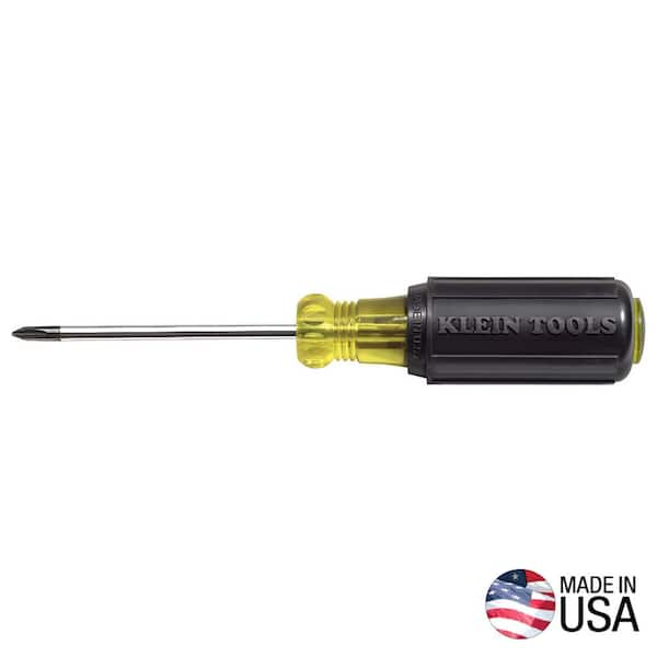 Klein Tools #1 Phillips Head Screwdriver with 3 in. Round Shank- Cushion Grip handle