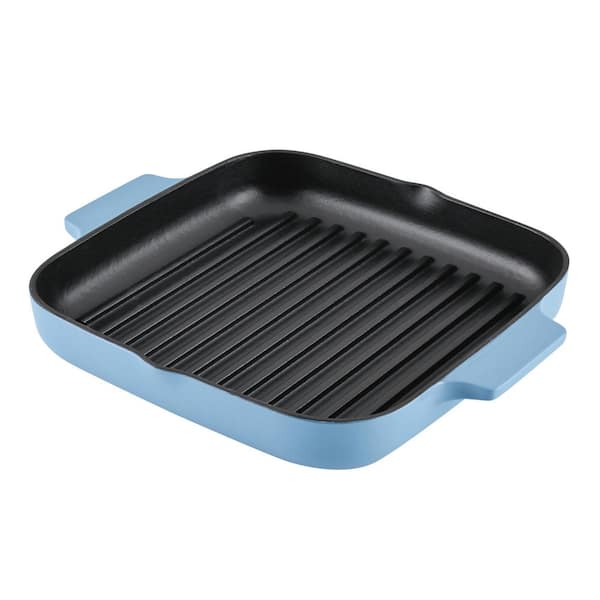 Better Homes & Gardens Enameled Cast Iron Grill Pan, Blue 