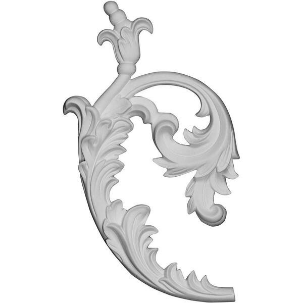 Ekena Millwork 3/4 in. x 12 in. x 6 in. Polyurethane Lauren Left Onlay