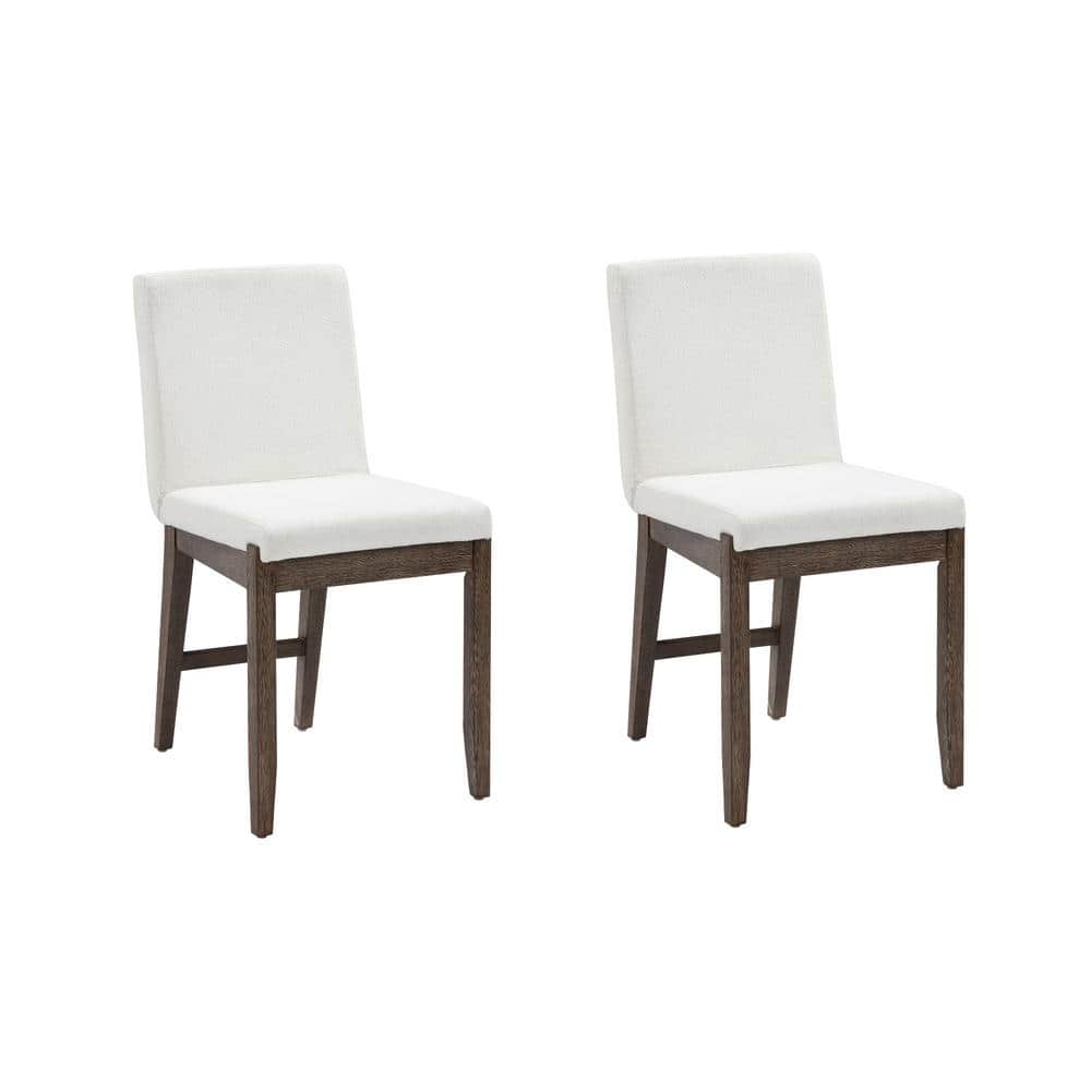 Gracie Dark Brown Upholstered Linen Dining Chair Set