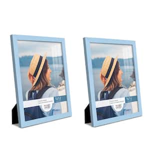 Grooved 11 in. x 14 in. Blue Picture Frame (Set of 2)
