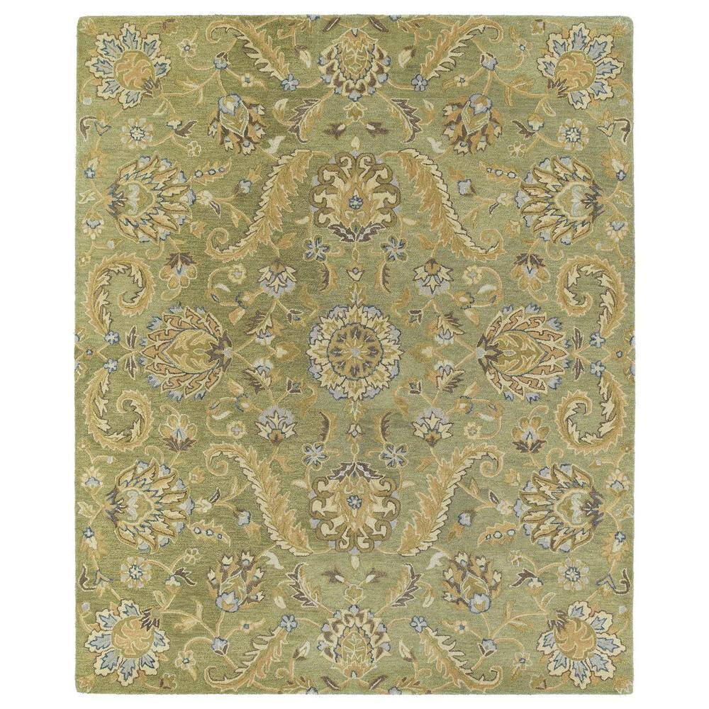 Kaleen Helena Virgil Green 8 ft. x 10 ft. Area Rug 320550 8 X 10 The Home Depot