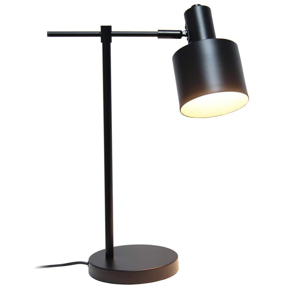 Black Iron Industrial Bedside Table Lamp with Metal Shade