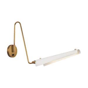 Osorio 4-in 1 Light 6-Watt Matte White/Vintage Brass Integrated LED Vanity Light