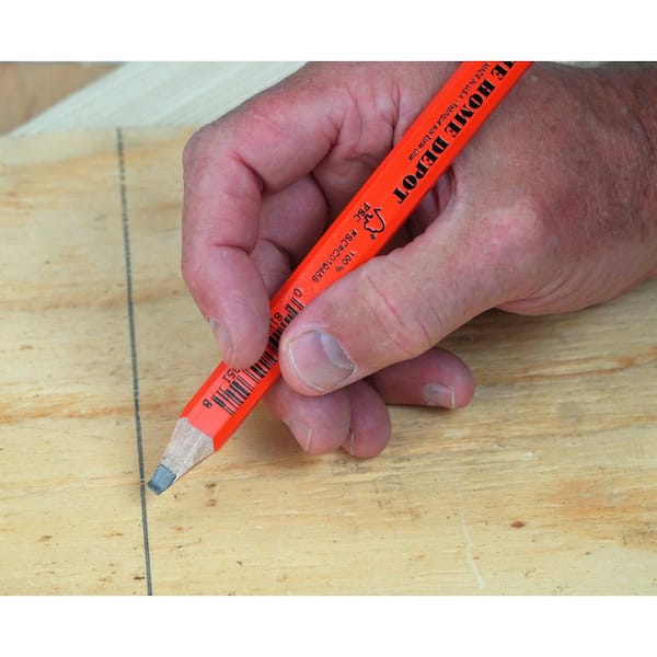 Carpenter's Pencil - Construction Pencil - Flat Pencil | Carmel Box of 12 + Sharpener
