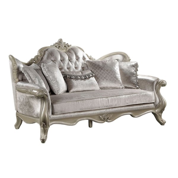 Acme Furniture Libertee 85 in. Rolled Arm Fabric Rectangle Sofa in