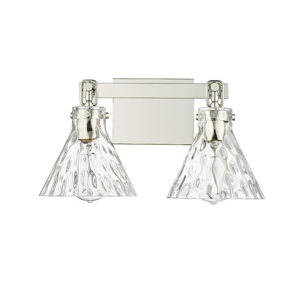 Millennium Lighting Barlon 16.25 in. 2-Light Polished Nickel Vanity-Light Clear Water