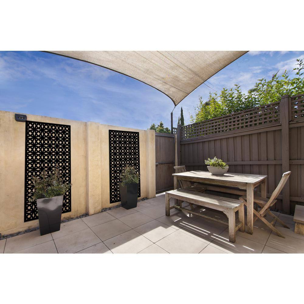 Orbit Black Powder Coated Steel Decorative Privacy Panel, 6 ft x 3 ft