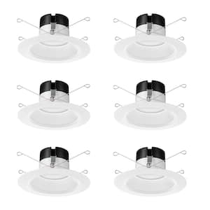 Contractor Select E-Series 6 in. Selectable CCT Integrated LED Retrofit White Recessed Light Trim (6-Pack)