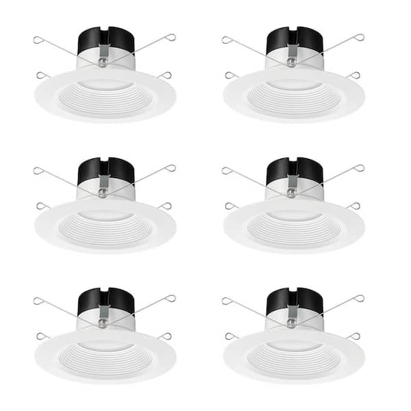 Juno Contractor Select E-Series 6 in. Selectable CCT Integrated LED Retrofit White Recessed Light Trim (6-Pack)