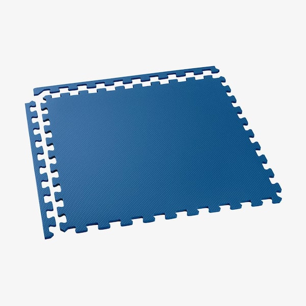 Blue 24 in. W x 24 in. L x 3/8 in. Thick Multipurpose EVA Foam Exercise/Gym Tiles 25 Tiles/Pack 100 sq. ft.