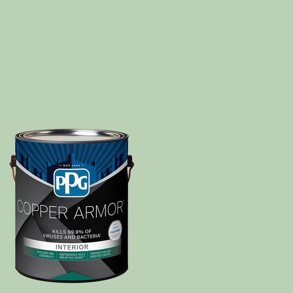 COPPER ARMOR 1 gal. PPG1130-4 Lime Taffy Eggshell Antiviral and Antibacterial Interior Paint with Primer