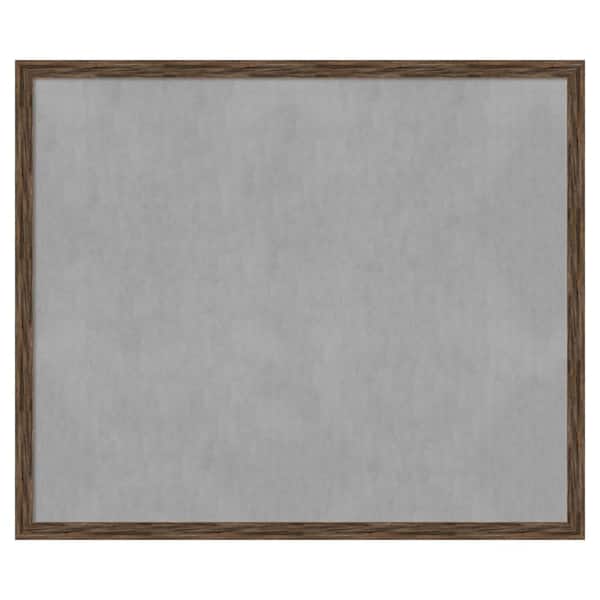 Amanti Art Regis Barnwood Mocha Narrow 51 in. x 43 in Framed Magnetic Board