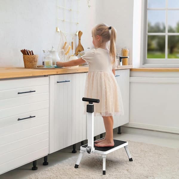 Foldable Step Stool with Adjustable Handle Non-Slip Platform