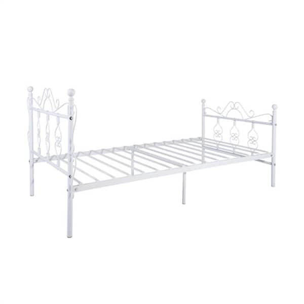 ZIRUWU Metal Bed Frame Twin with Headboard and Footboard Single