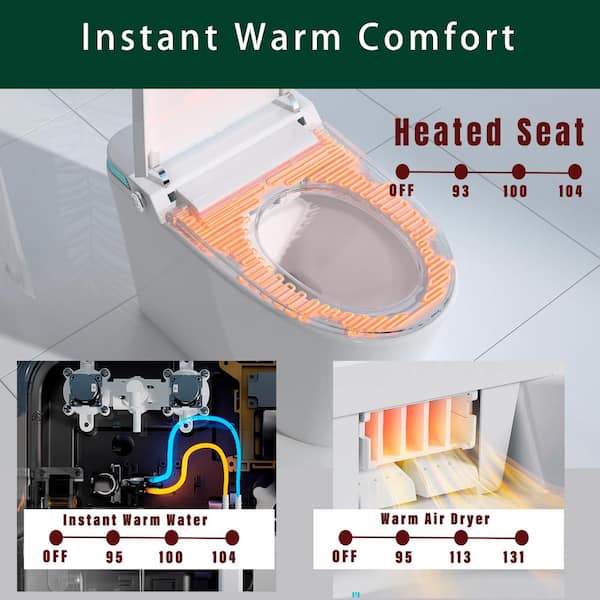 Boosicavelly Elongated Bidet Toilet with Heated Seat & LED Display