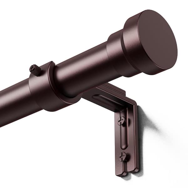 32 in. - 144 in. Adjustable 1 in. Single Curtain Rod in Bronze