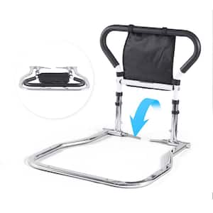 Bed Assist Rail 90° Foldable 300 lbs. Load Bed Side Rail 2-Level Height with Storage Pocket Elderly Adult Patient Care