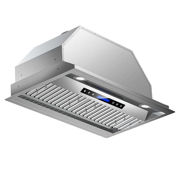 30 in. 600 CFM Convertible Insert Range Hood with Remote, Touch Control LCD, Long-Term Warranty in Stainless Steel