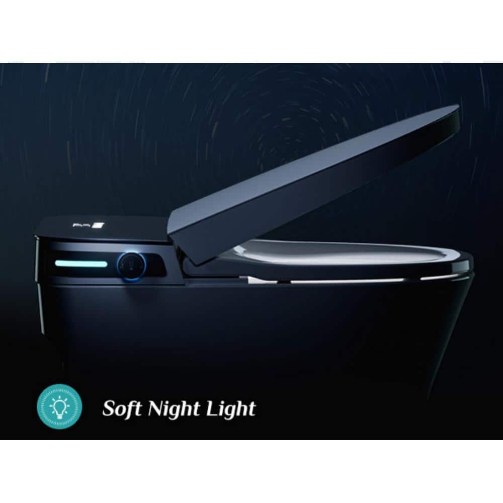 White Vitreous China Elongated Smart Bidet Toilet with Heated Seat