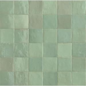 Zellige Tuchese 4 in. x 4 in. Glazed Ceramic Wall Sample Tile