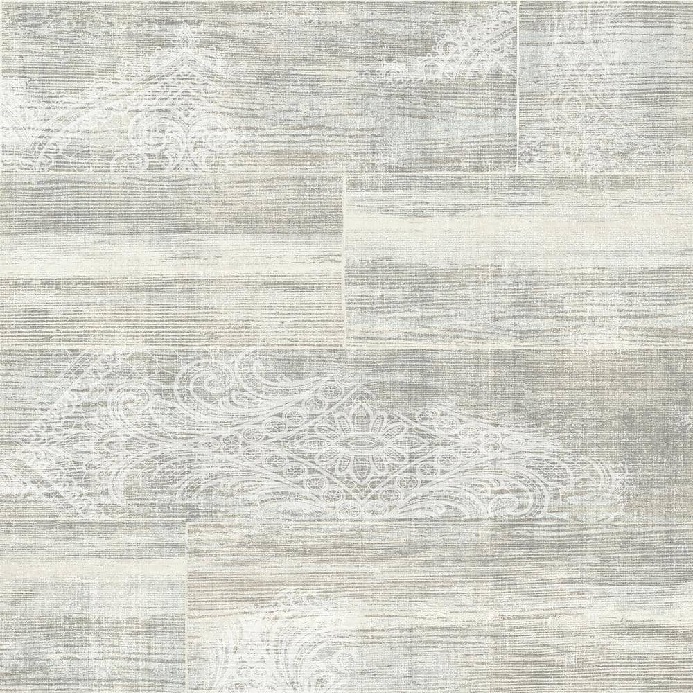 Inaya Light Blue Ornament Vinyl Non-pasted Matte Wallpaper