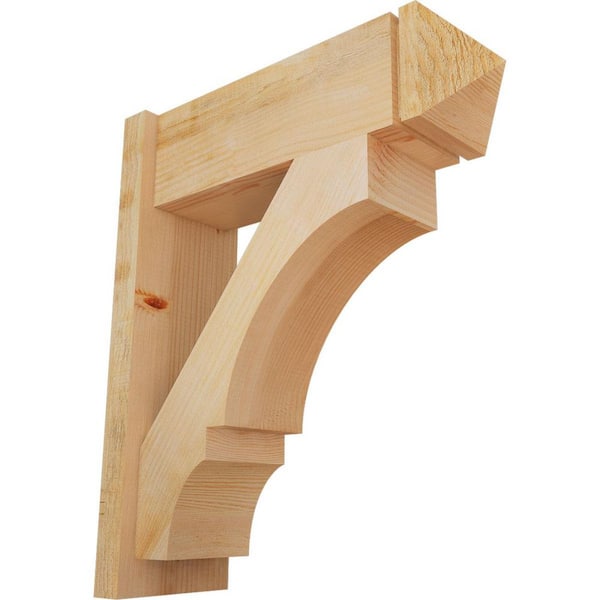 Ekena Millwork 8 in. x 28 in. x 24 in. Balboa Arts and Crafts Rough Sawn Douglas Fir Outlooker