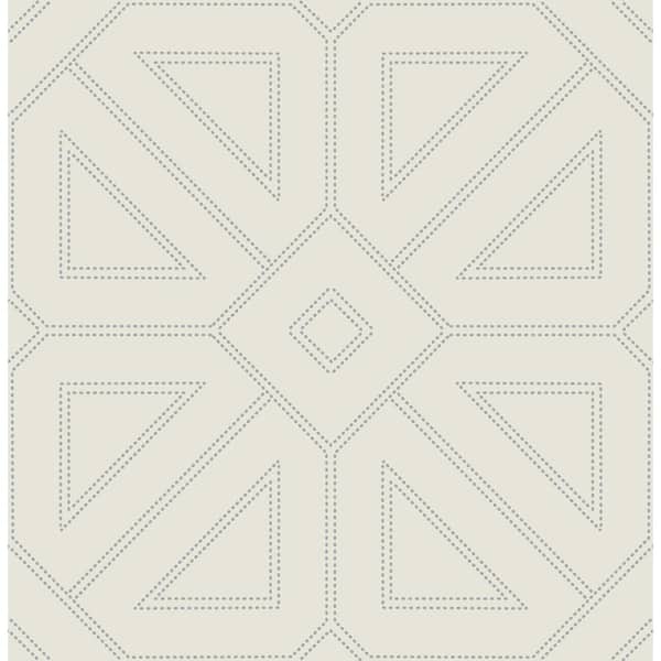 A-Street Prints Voltaire Grey Beaded Geometric Wallpaper