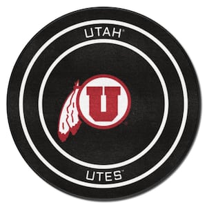 Utah Black 2 ft. Round Hockey Puck Accent Rug