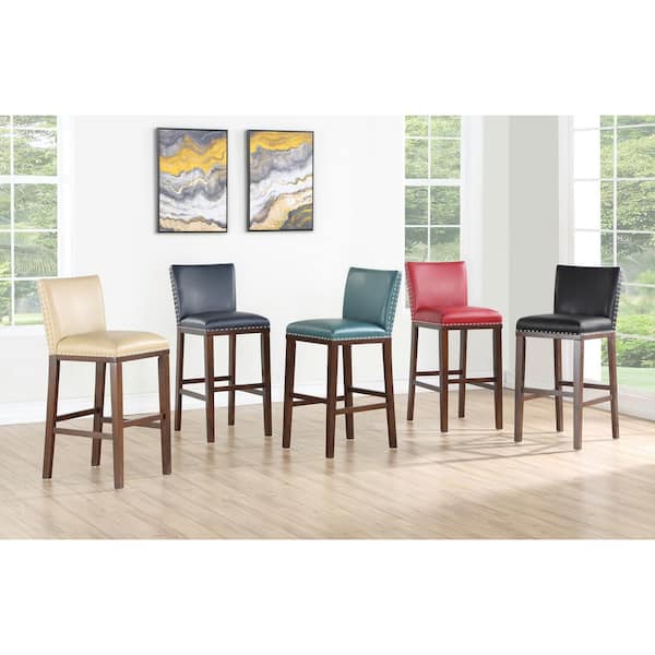 Tiffany 30 in. Navy Contemporary Bar Stool (Set of 2)