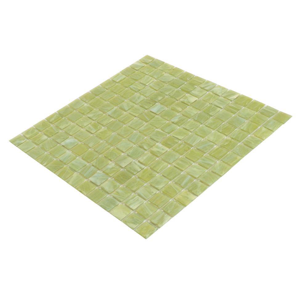 Celestial 12" x 12" Iridescent Blue Glass Mosaic Tile