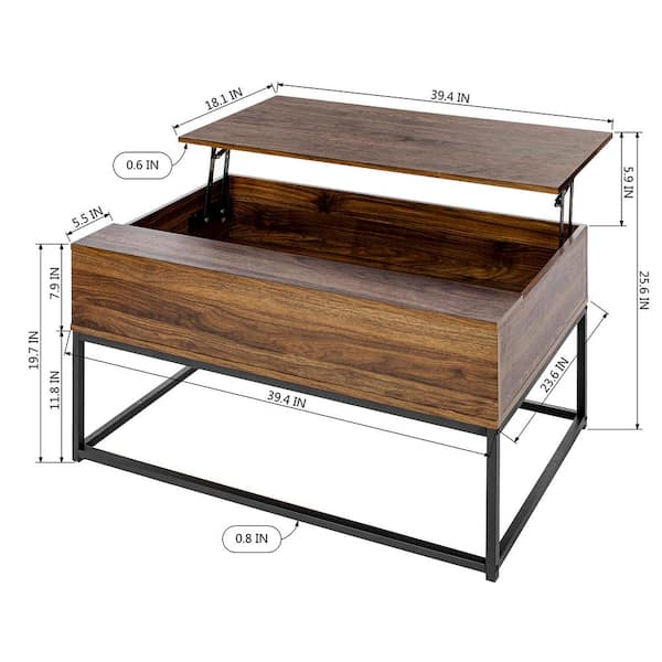 Coffee Table Brown MDF Wood