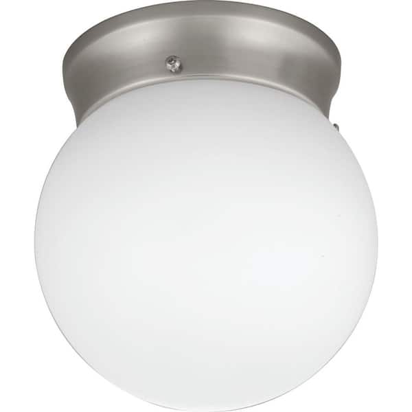 Lithonia Lighting 6 in. Polished Brushed Nickel LED Globe Flushmount