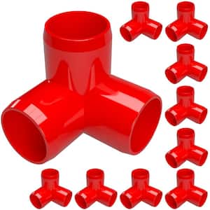 1/2 in. Furniture Grade PVC 3-Way Elbow in Red (10-Pack)