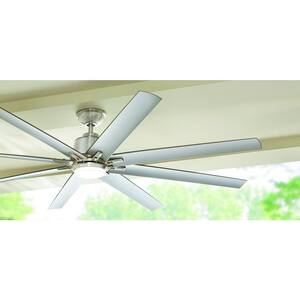 Kensgrove 72 in. Integrated LED Indoor/Outdoor Brushed Nickel Ceiling Fan with Light and Remote Control