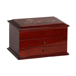 Brayden Walnut Finish Wooden Jewelry Box