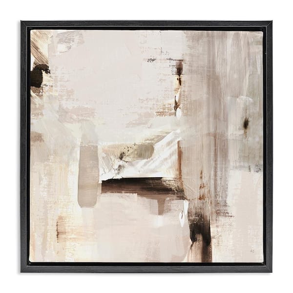 Neutral Tone Abstraction by Susan Jill Black Floater Frame Abstract Graphic Art Print 25 in. x 25 in.