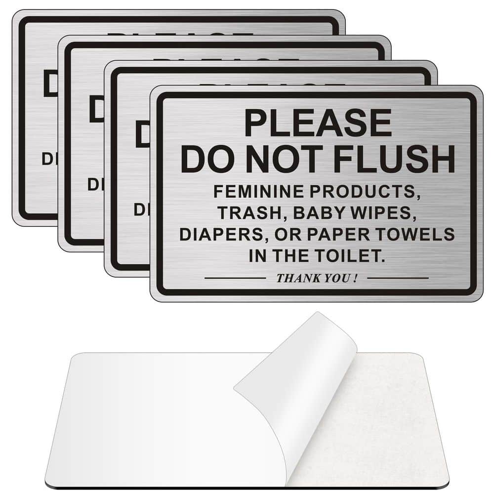 4 Pack Brushed Aluminum Self-Adhesive Metal Bathroom Restroom Do Not Flush Toilet Paper Only Signs price history on PriceWatchPro