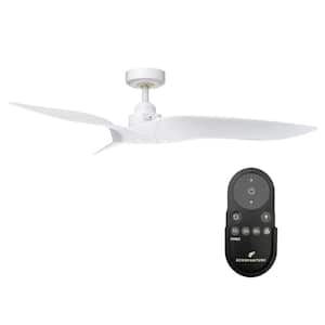 Aerofanture 52 in. Modern Matte White Downrod Ceiling Fan with Remote Control