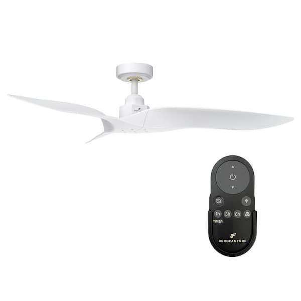 Parrot Uncle Aerofanture 52 in. Modern Matte White Downrod Ceiling Fan with Remote Control