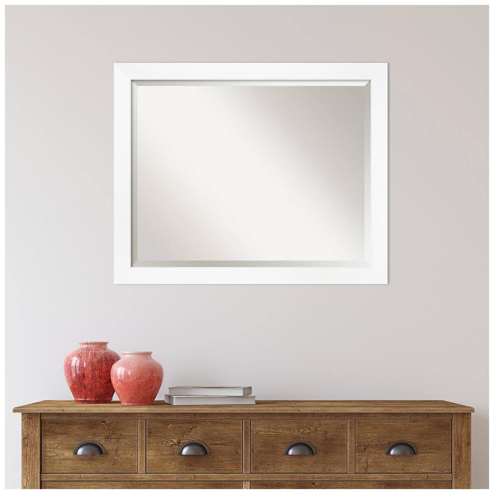 Cabinet White Rectangular Polystyrene Framed Wall Mirror
